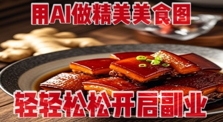 用AI做精美美食图,无需专业设备拍摄,轻轻松松开启副业|淘骐网赚资源库