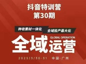 抖音特训营第30期线下培训资料,没有录音视频,正版整理的脑图资料及学员总结核心点|淘骐网赚资源库