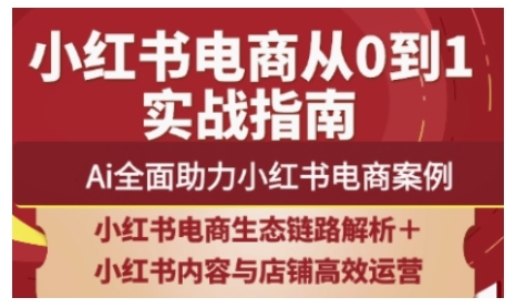 2025小红书电商全链路运营,Ai全面助力小红书电商案例|淘骐网赚资源库