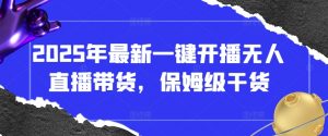 2025年最新一键开播无人直播带货，保姆级干货|淘骐网赚资源库