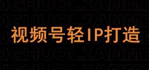 视频号线上课程，视频号轻IP打造|淘骐网赚资源库