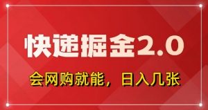 快递掘金2.0，拼多多0元购+快递返佣，全自动下单软件，小白轻松上手，日入5张+【揭秘】|淘骐网赚资源库