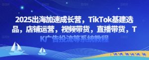 2025出海加速成长营，TikTok基建选品，店铺运营，视频带货，直播带货，TK广告投流等系统教程|淘骐网赚资源库