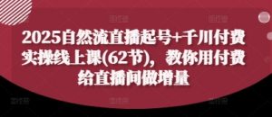2025自然流直播起号+千川付费实操线上课(62节),教你用付费给直播间做增量|淘骐网赚资源库