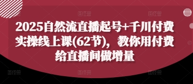 2025自然流直播起号+千川付费实操线上课(62节),教你用付费给直播间做增量|淘骐网赚资源库