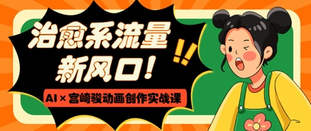 治愈系流量新风口,AI+宫崎骏动画创作实战课,从0到1打造爆款视频|淘骐网赚资源库