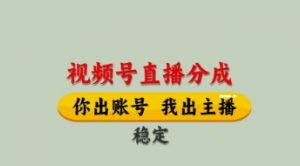 视频号直播分成，全程托管招募，单月轻松变现8k【揭秘】|淘骐网赚资源库
