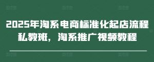 2025年淘系电商标准化起店流程私教班，淘系推广视频教程|淘骐网赚资源库