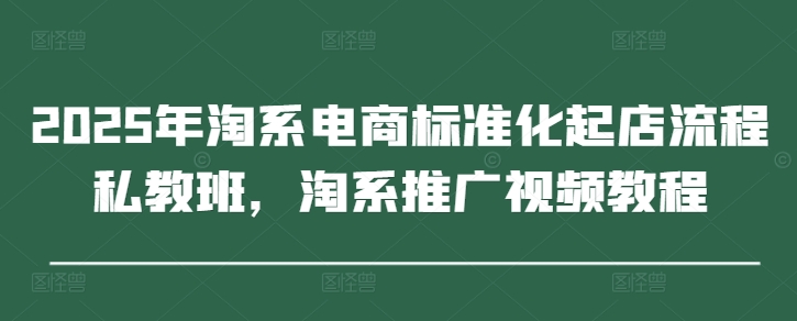 2025年淘系电商标准化起店流程私教班，淘系推广视频教程|淘骐网赚资源库