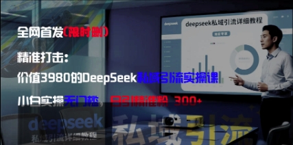 精准打击:价值3980的DeepSeek私域引流实操课,小白实操无门槛,日引精准粉300+|淘骐网赚资源库