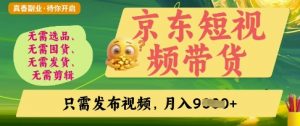 京东短视频带货,开启零门槛躺Z新时代【揭秘】|淘骐网赚资源库