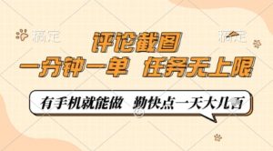 评论截图,0.5元一单,一分钟一单,有手机就能做,任务无上限,勤快点一天几张【揭秘】|淘骐网赚资源库
