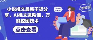 小说推文最新干货分享,AI推文进阶课,万能控图技术|淘骐网赚资源库