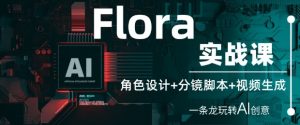 Flora实战课:角色设计+分镜脚本+视频生成,一条龙玩转AI创意|淘骐网赚资源库