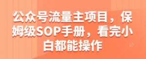 公众号流量主项目，保姆级SOP手册，看完小白都能操作|淘骐网赚资源库