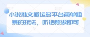小说推文搬运多平台简单粗暴的玩法，听话照做即可|淘骐网赚资源库