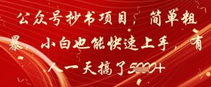 公众号抄书项目，简单粗暴，小白也能快速上手，有人一天搞了1k+|淘骐网赚资源库
