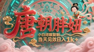 用AI克隆“唐朝胖妞”日更3条,平台疯狂推流,小白闭眼复制,当天见效,日入1k+|淘骐网赚资源库