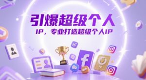 引爆超级个人IP,专业打造超级个人IP|淘骐网赚资源库