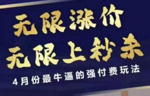 拼多多线上课，无限涨价，无限上秒杀，4月份最牛逼的强付费玩法【更新】|淘骐网赚资源库