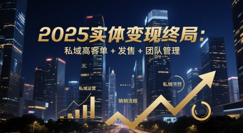 2025实体变现终局:私域高客单+发售+团队管理|淘骐网赚资源库