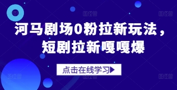 河马剧场0粉拉新玩法，短剧拉新嘎嘎爆|淘骐网赚资源库