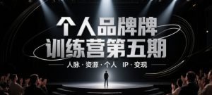 个人品牌训练营第五期,人脉·资源·个人IP·变现|淘骐网赚资源库