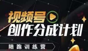 视频号创作分成计划陪跑训练营,手把手教会你如何制作视频,细水长流型项目|淘骐网赚资源库