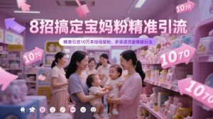 8招搞定宝妈粉精准引流，精准引流10万本地母婴粉，多渠道流量爆破玩法|淘骐网赚资源库