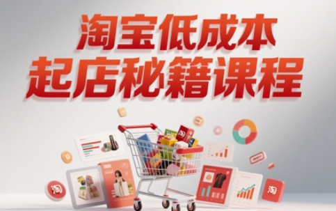 淘宝低成本起店系统课,助你快速起店,实现弯道超车|淘骐网赚资源库
