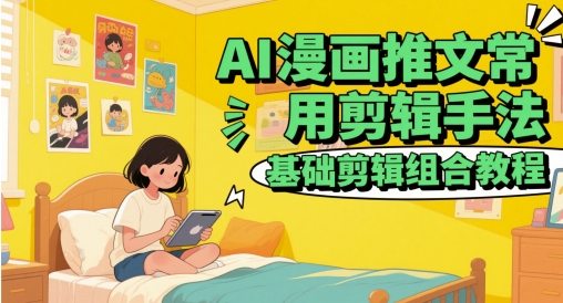 AI漫画推文常用剪辑手法,基础剪辑组合教程|淘骐网赚资源库
