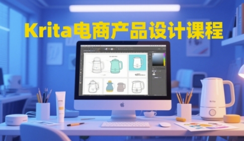 Krita电商产品设计课程，掌握从工具使用到创意落地的全链路设计能力|淘骐网赚资源库