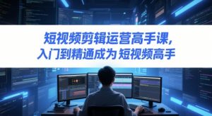 短视频剪辑运营高手课,入门到精通成为短视频高手|淘骐网赚资源库