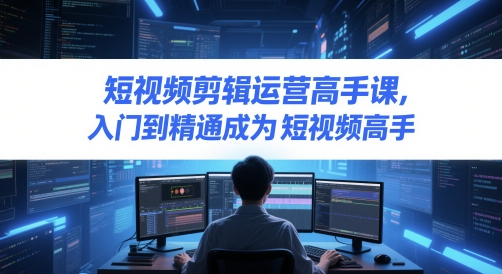 短视频剪辑运营高手课,入门到精通成为短视频高手|淘骐网赚资源库