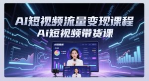 Ai短视频流量变现课程,Ai短视频带货课|淘骐网赚资源库