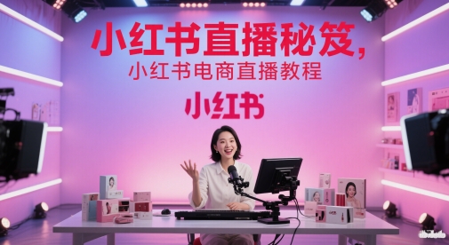 小红书直播秘笈,小红书电商直播教程|淘骐网赚资源库