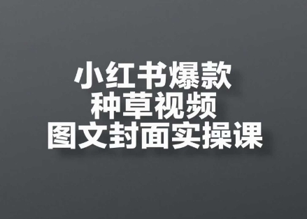 小红书爆款种草视频图文封面实操课,开店、选品、引流、变现全流程|淘骐网赚资源库