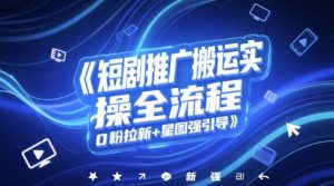 短剧推广搬运实操全流程,0粉拉新+星图强引导|淘骐网赚资源库