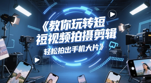 教你玩转短视频拍摄剪辑,轻松拍出手机大片|淘骐网赚资源库