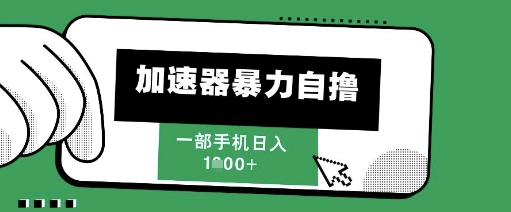 205新风口，加速器暴力自撸，单机日入1k+【揭秘】|淘骐网赚资源库