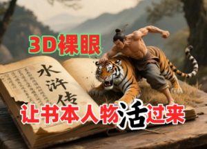书本人物裸眼3D视频,新的玩法,流量超猛,保姆级教程|淘骐网赚资源库