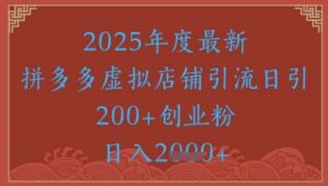 绝密引流秘籍,拼多多虚拟店铺引流,日引500+-第一资源库