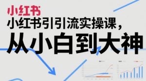 小红书引流实操课,从小白到大神|淘骐网赚资源库