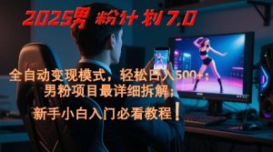 2025男粉计划7.0,全自动变现模式,轻松日入5张+,新手小白必看课程|淘骐网赚资源库