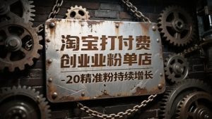 淘宝打付费创业粉单店每天稳定10-20精准粉持续增长【揭秘】|淘骐网赚资源库