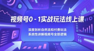 视频号0-1实战玩法线上课,深度剖析自然流和付费玩法,统性讲解视频号全部逻辑|淘骐网赚资源库