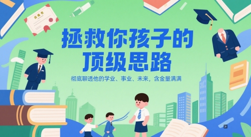 付费文章:拯救你孩子的顶级思路,彻底聊透他的学业、事业、未来,含金量满满|淘骐网赚资源库