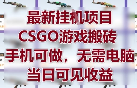 最新挂G项目,CSGO游戏搬砖,手机可做,无需电脑,当日见收益【揭秘】|淘骐网赚资源库