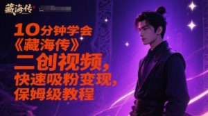 10分钟学会《藏海传》二创视频，快速吸粉变现，保姆级教程|淘骐网赚资源库