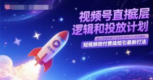 视频号直播底层逻辑和投放计划,短视频微付费撬短引最新打法|淘骐网赚资源库
